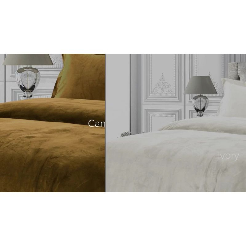 2pc Twin Venice Velvet Oversized Solid Duet Set Burgundy - Tribeca Living: Luxurious Polyester, Reversible, OEKO-TEX Certified