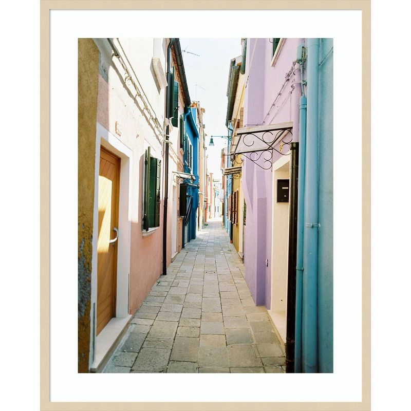 Amanti Art 33"x41" Colorful Alleyway by Justine Milton Wood Framed Wall Art Print