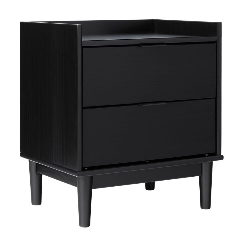 MOEPISY Mid-Century Modern 2-Drawer Solid Wood Nightstand