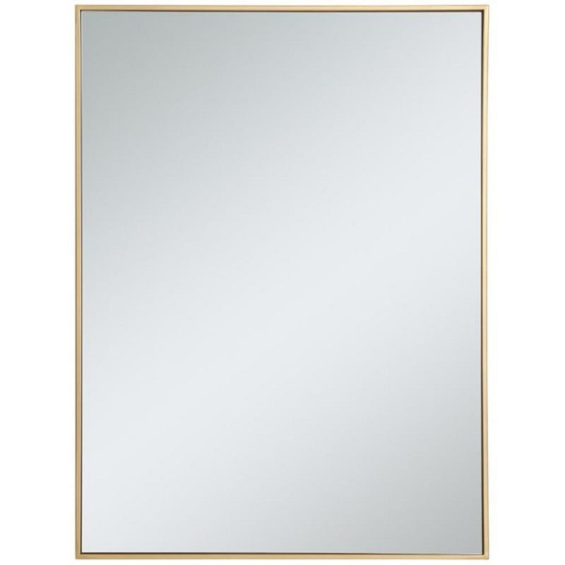 Elegant Lighting Metal frame rectangle mirror 30 inch in Brass