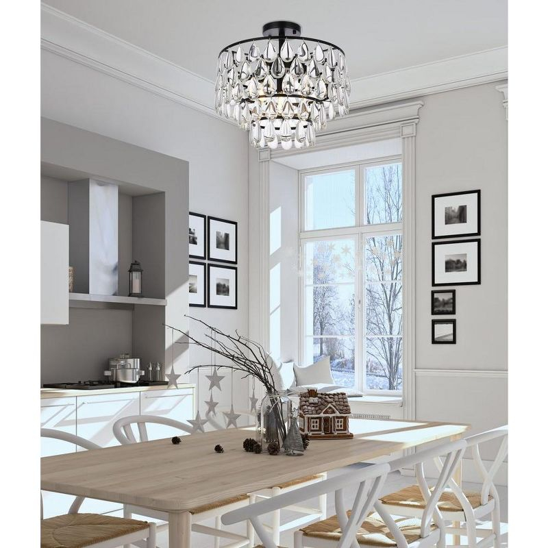 Elegant Lighting Mila 16 inch flush mount in black