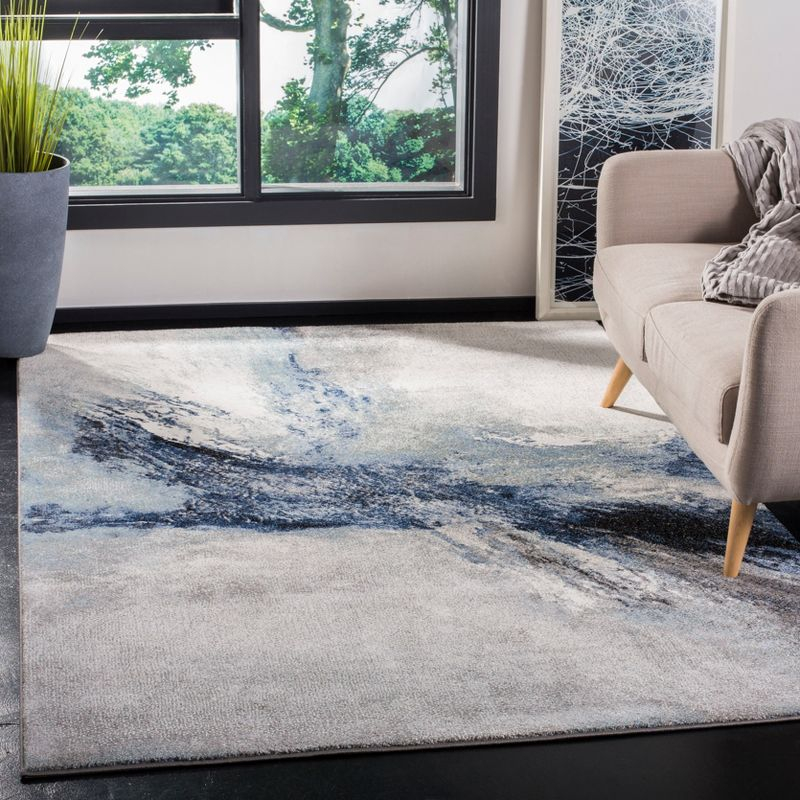 Galaxy GAL117 Power Loomed Indoor Area Rug - Blue/Grey - 6'7"x9' - Safavieh
