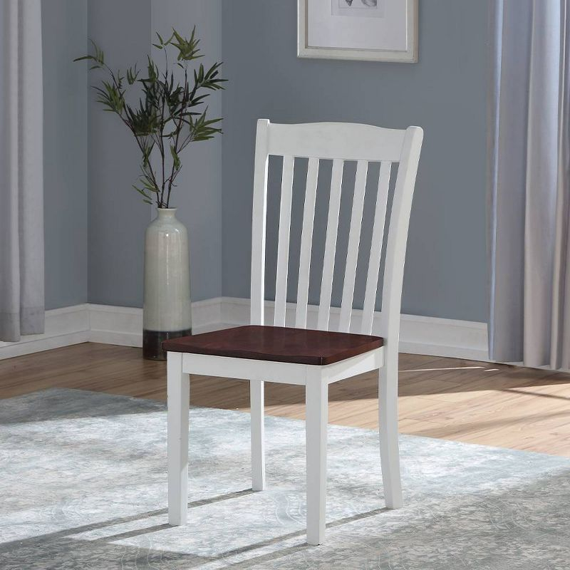 Acme Furniture Green Leigh Dining Chairs White/Walnut Finish