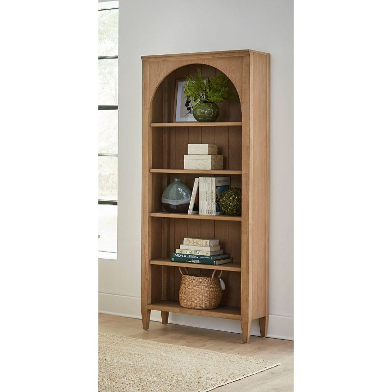 Martin Furniture 78" Modern Wood Open Bookcase Laurel Collection Light Brown: No Assembly, 3-Tier Storage