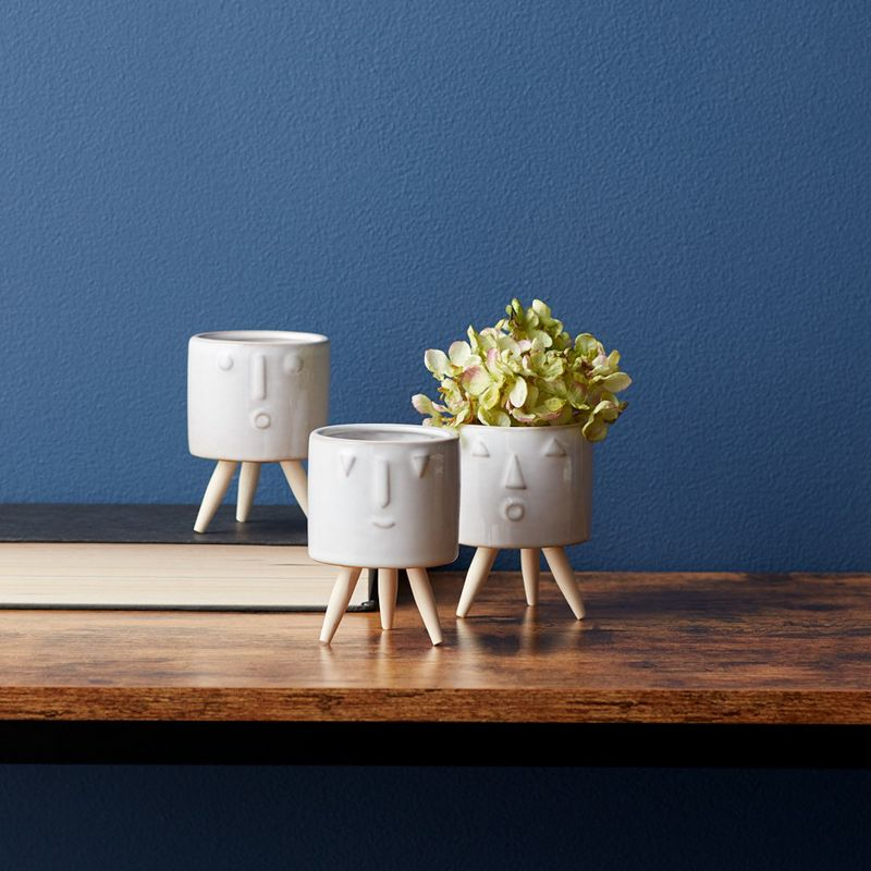 Melrose Porcelain Face Planter (Set of 3)