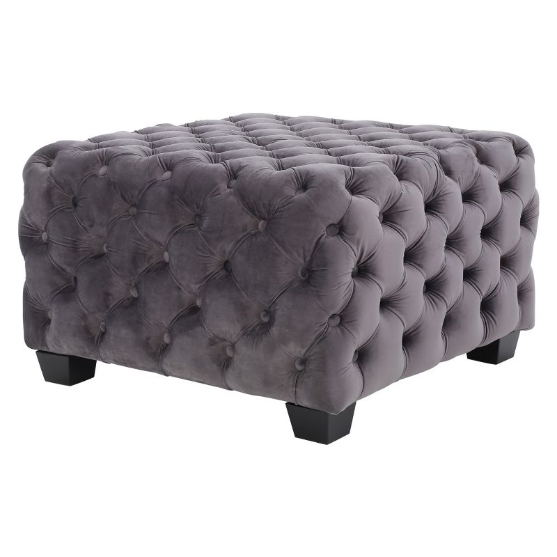 Jaymee New Velvet Ottoman - Gray - Christopher Knight Home