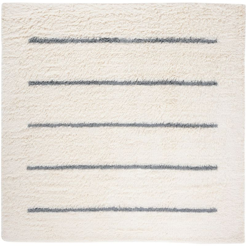 Kenya KNY750 Hand Knotted Area Rug - Ivory/Gray - 7'x7' - Safavieh.