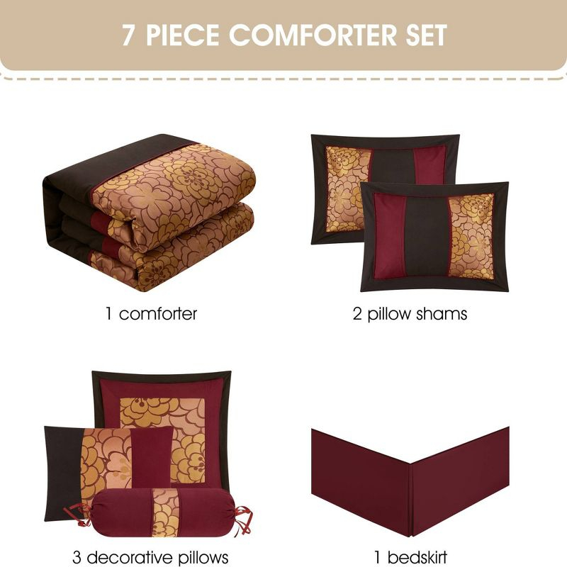 Nanshing 7pc Queen Sibyl Comforter Set Brown