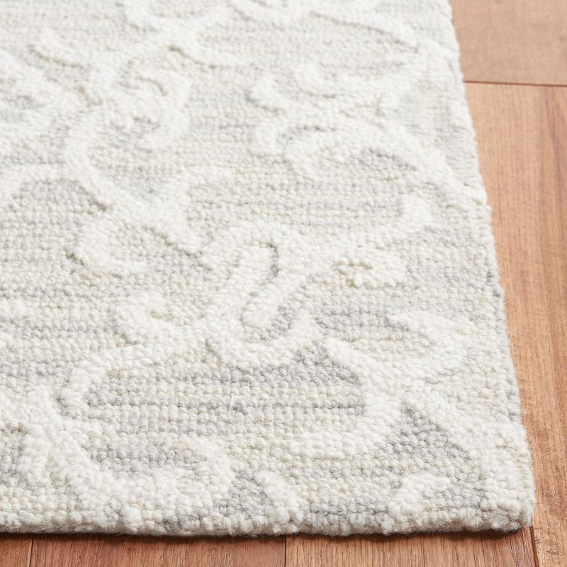 Blossom BLM104 Hand Tufted Area Rug - Grey/Ivory - 4'x4' - Safavieh.