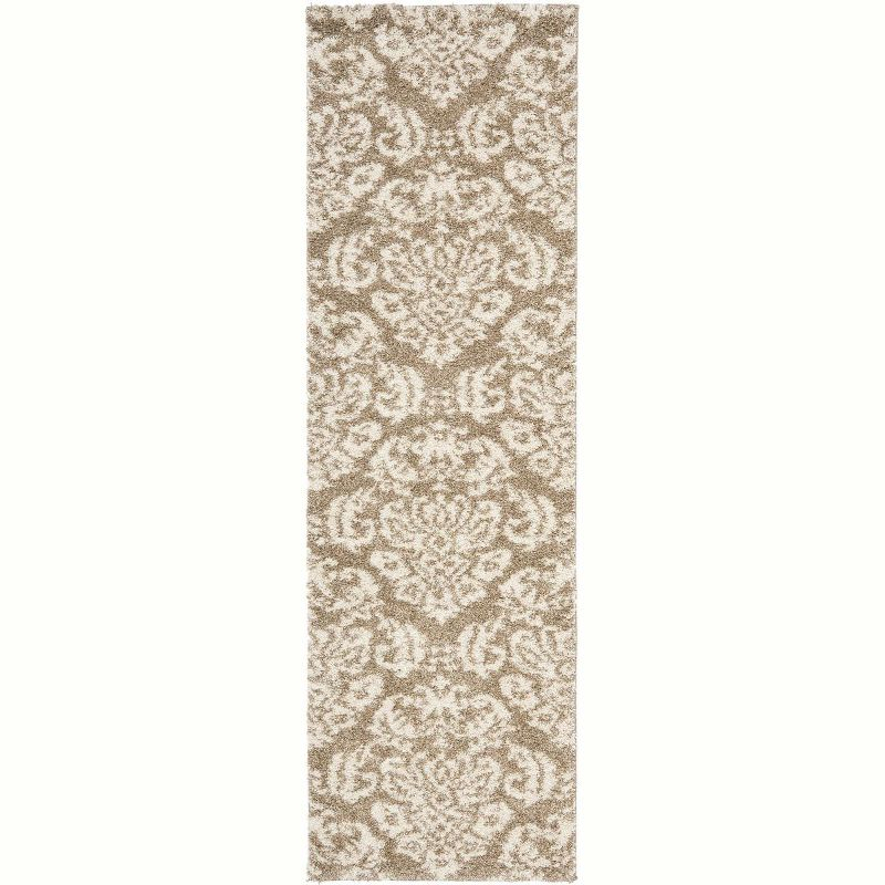 Florida Shag SG460 Power Loomed Indoor Runner Rug - Beige/Cream - 2'3"x11' - Safavieh