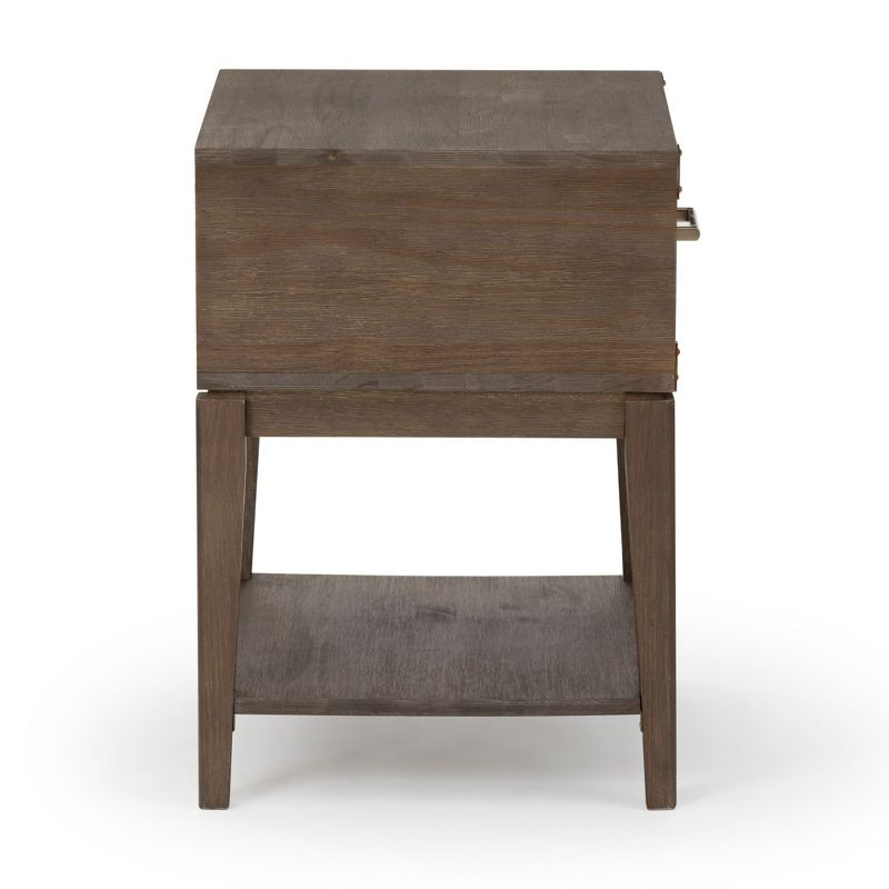 Plank+Beam Solid Wood Nightstand with 1 Drawer, Contemporary Side Table for Bedroom, Clay