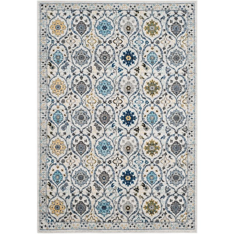 Evoke EVK210 Power Loomed Area Rug - Ivory/Blue - 6'7"x9' - Safavieh.