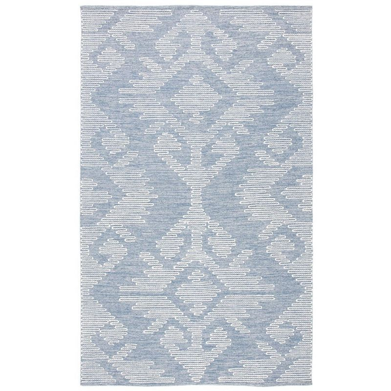 Kilim KLM853 Hand Woven Area Rug - Blue/Ivory - 5'x8' - Safavieh.