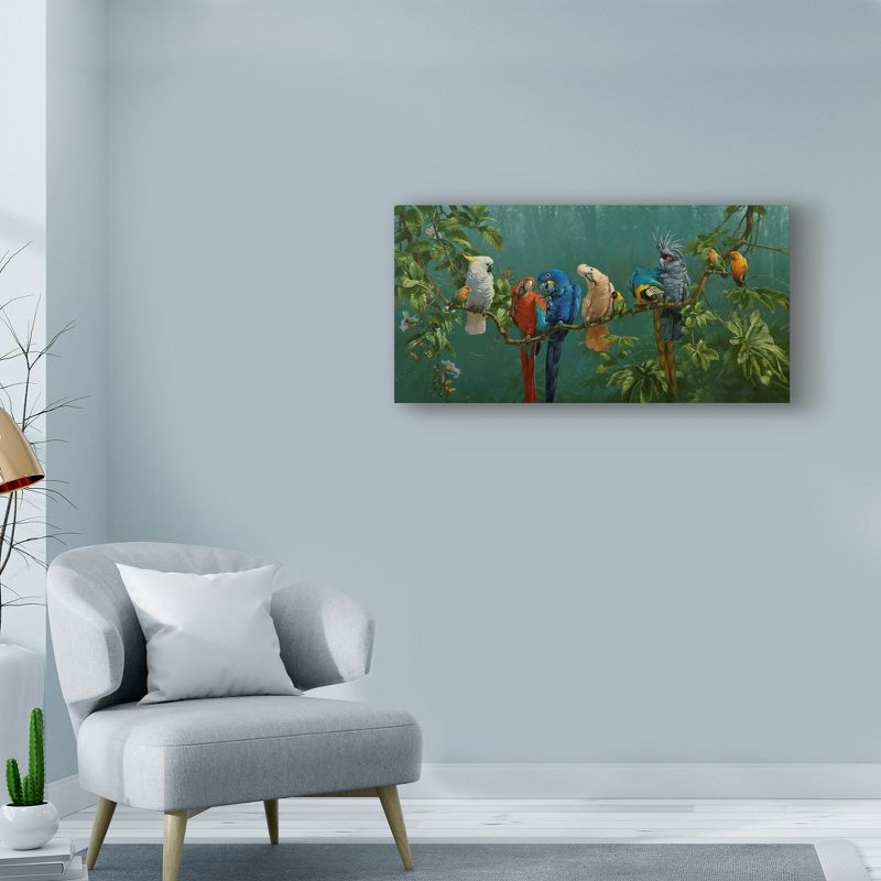 Trademark Fine Art - Michael Jackson 'Perroquets' Canvas Art - 16x32