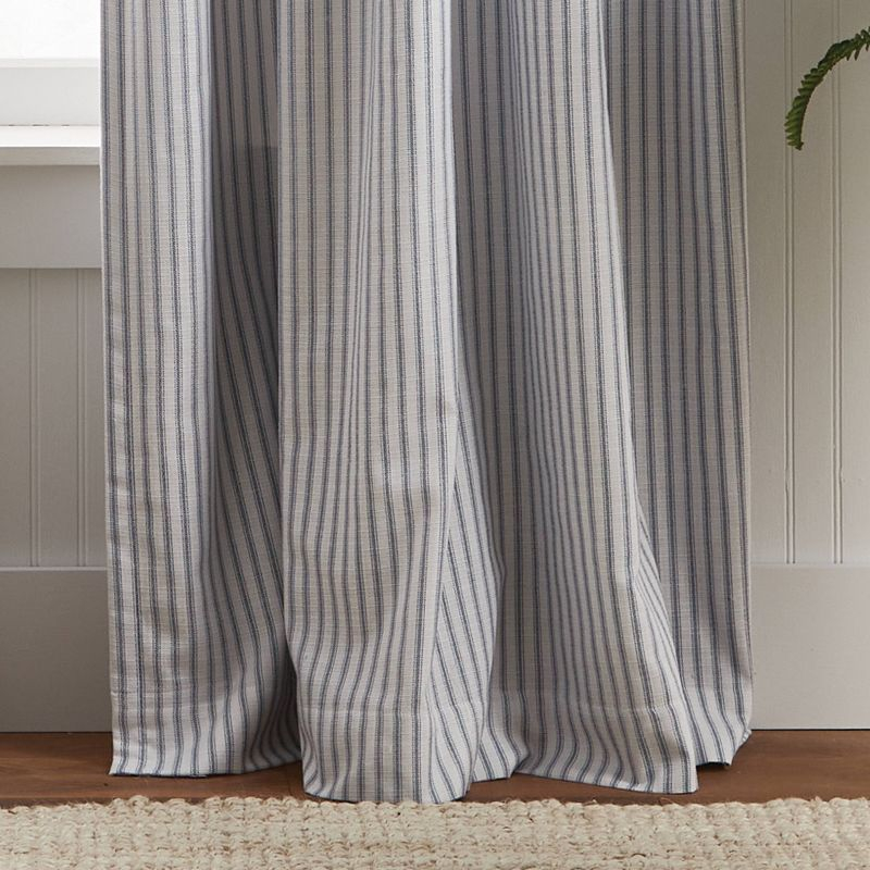 Martha Stewart 2pk Ticking Striped 95" Blackout Tab Lined Curtain Panel Black