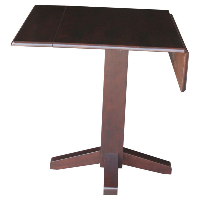 36" Sanders Square Dual Dining Table Rich Mocha - International Concepts: Solid Wood, 4-Seater Kitchen Table
