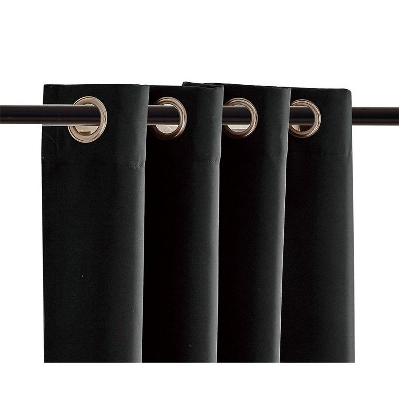 Blackout Room Divider Panel Privacy Partition Heavyweight Premium Fabric Thermal Insulated Grommet Top Black Color 48 W X 84 L Inches
