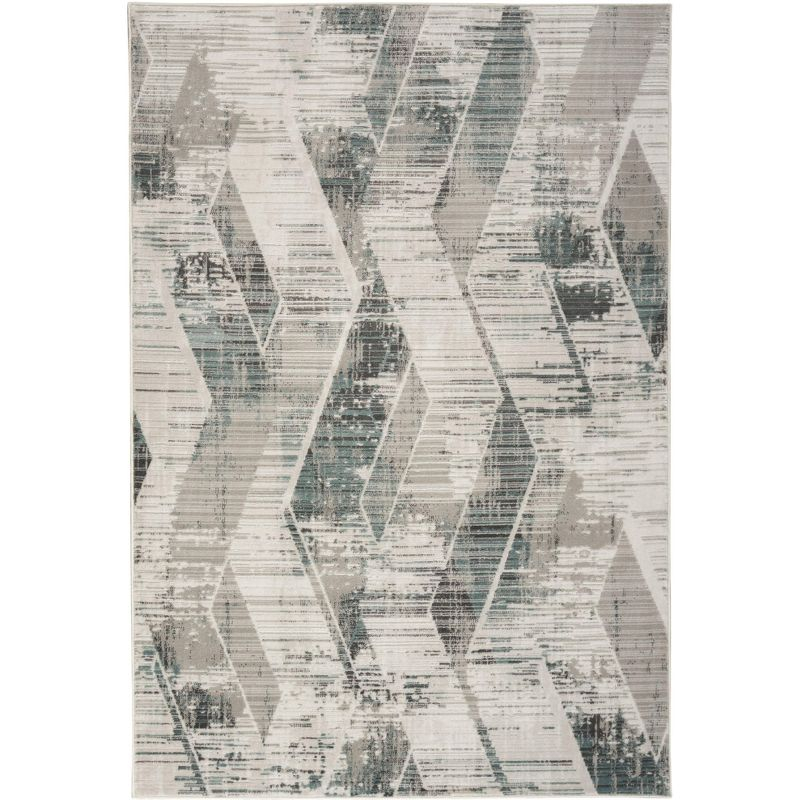 Nourison Thalia Distressed Contemporary Indoor Rug Grey Beige 5'3" x 7'3"