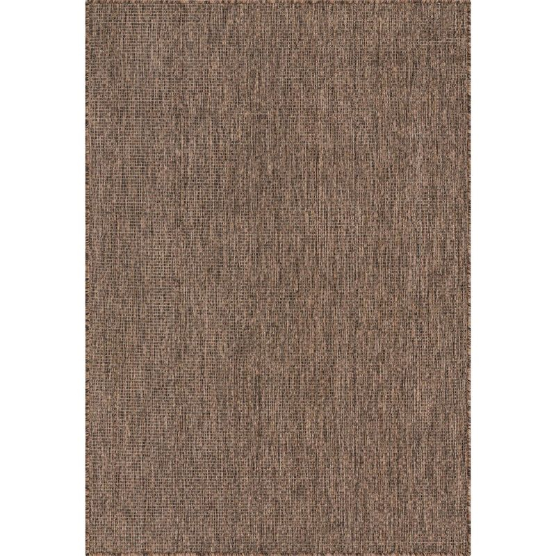 Unique Loom 4' 1 x 6' 1 Rectangle Indoor/Outdoor Solid Light Brown Area Rug