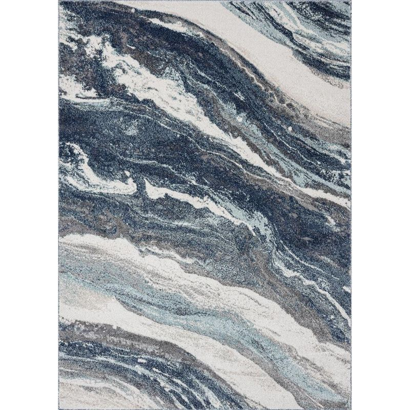 Luxe Weavers Modern Abstract Marble Area Rug, Blue 8x10