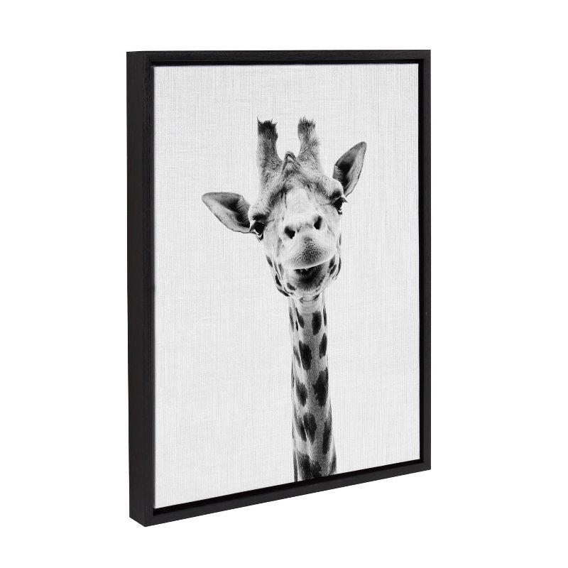 18" x 24" Sylvie Giraffe Framed Canvas by Simon Te Tai Black - Kate & Laurel All Things Decor