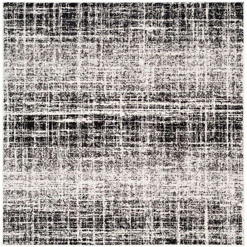 Adirondack ADR116 Machine Made Indoor Area Rug - Ivory/Black - 4'x4' - Safavieh