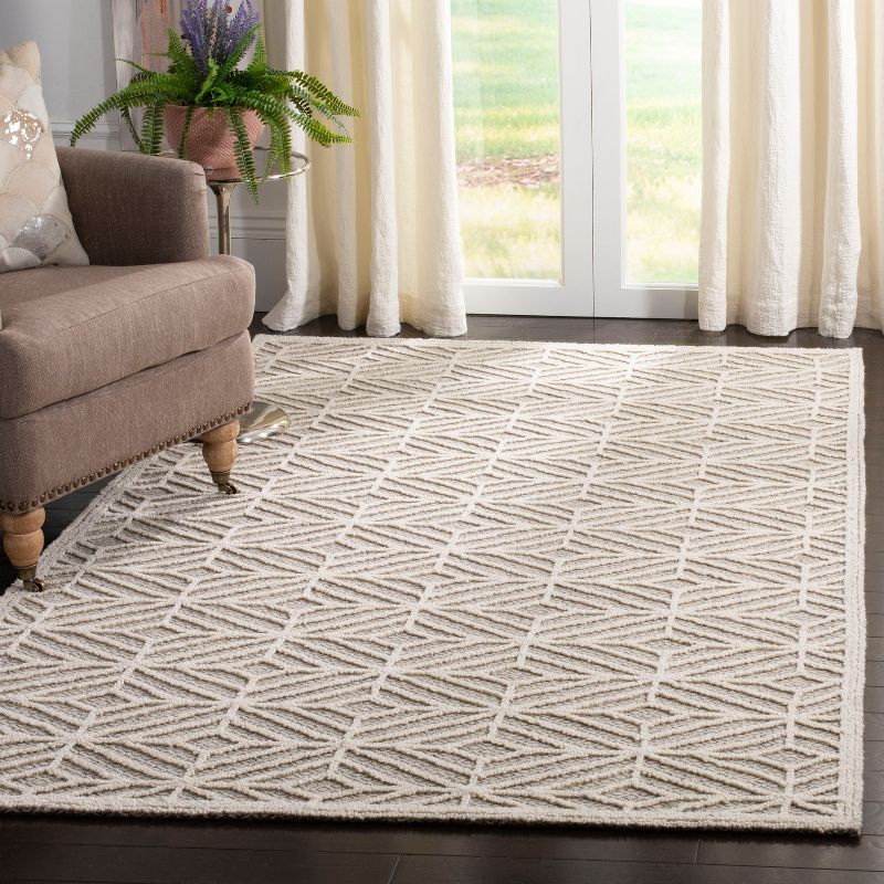 Trace TRC212 Hand Tufted Area Rug - Ivory/Black - 3'x5' - Safavieh.