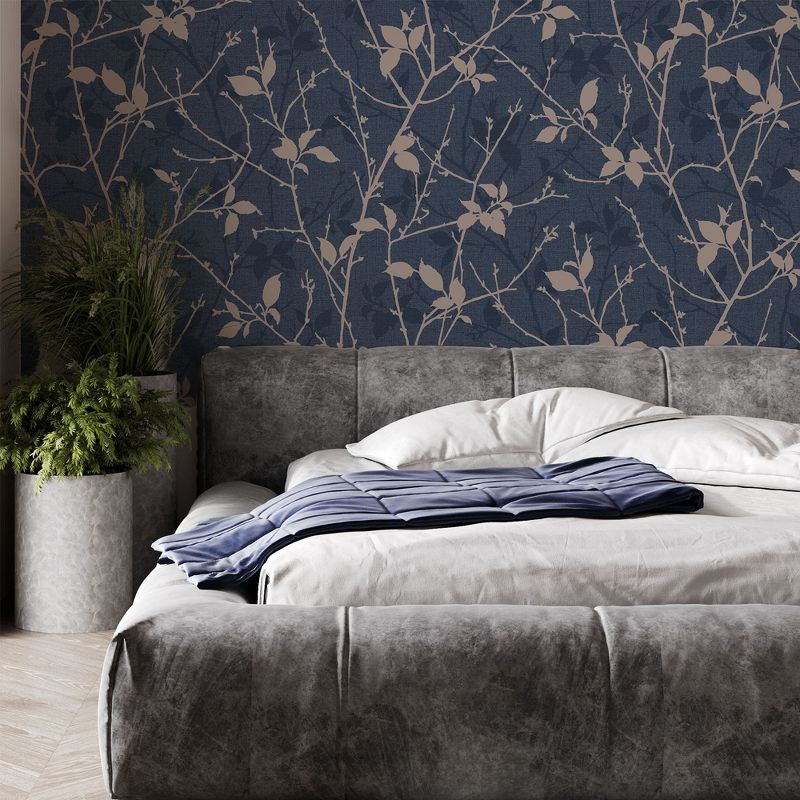 Boutique Belle Navy and Copper Wallpaper Sample