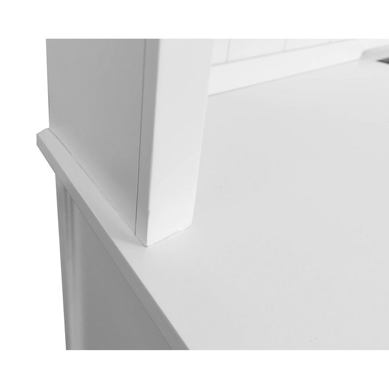 Modern Wood Hutch Fully Assembled White - Abby Collection - Martin Furniture