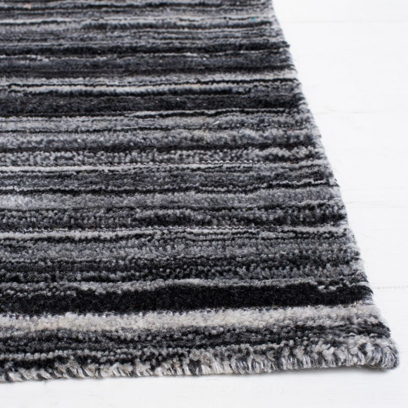 Elements ELM701 Hand Woven Area Rug - Black/Grey - 5'x8' - Safavieh.