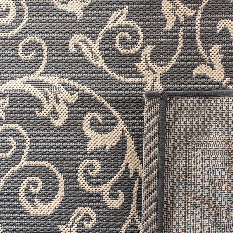 Courtyard CY2098 Power Loomed Indoor and Outdoor Area Rug - Grey/Natural - 4'x5'7" - Safavieh