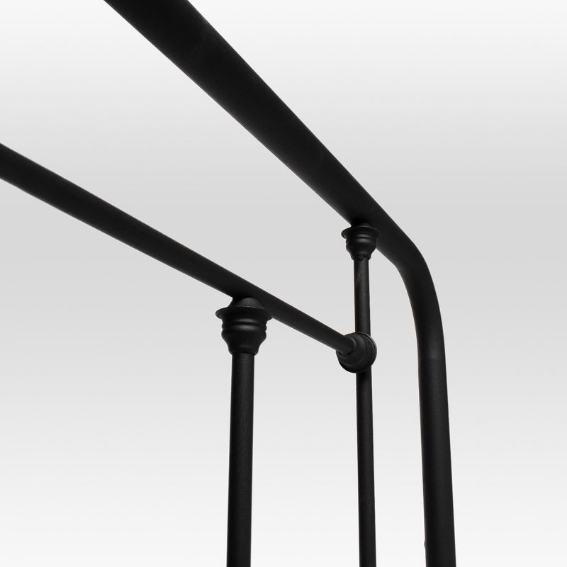 eLuxury Baldwin Metal Headboard, King, Black