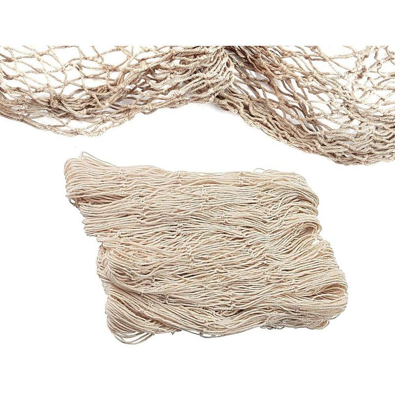 Big Mo's Toys Fish Net Party Decorations Nautical Wall Decor - 14 ft - Natural