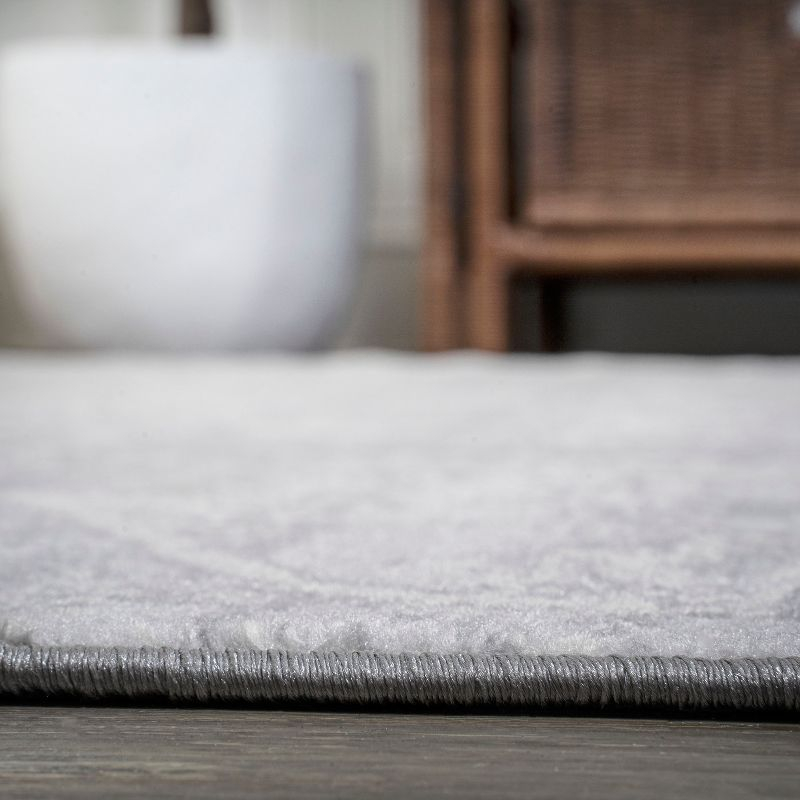 6' x 6' Modern Persian Vintage Medallion Area Rug, Gray - JONATHAN Y