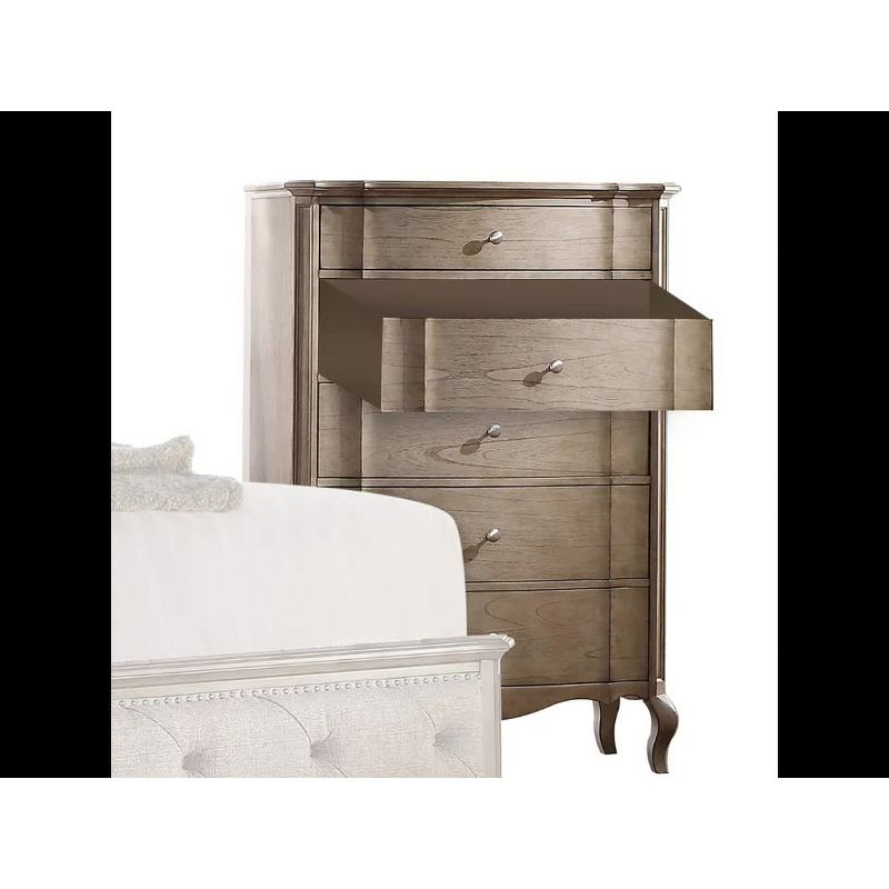 38" Chelmsford Chest Antique Taupe - Acme Furniture: 5-Drawer, No Assembly Required, Space Saving