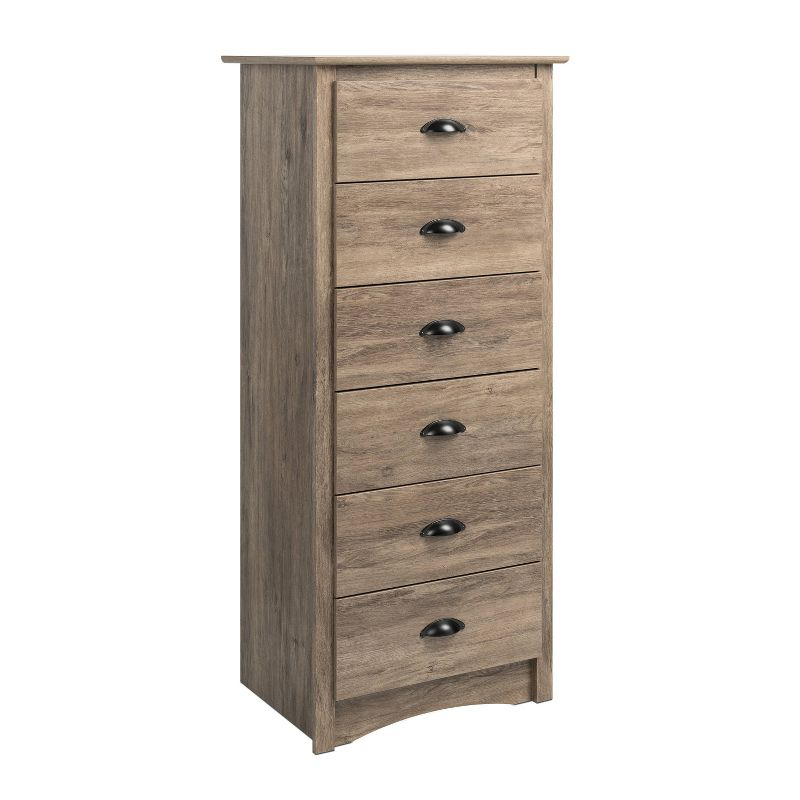 Tall 6 Drawer Chest Drifted Gray - Prepac: Space-Saving Bedroom Storage Furniture