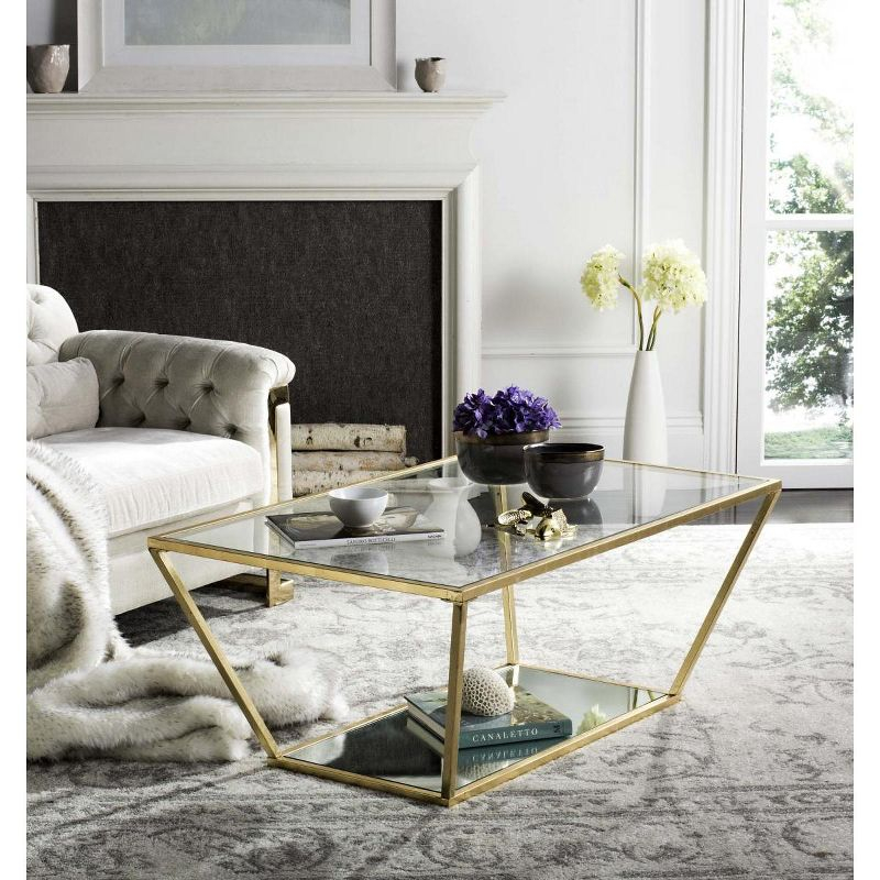 Allene Coffee Table - Gold/Clear - Safavieh
