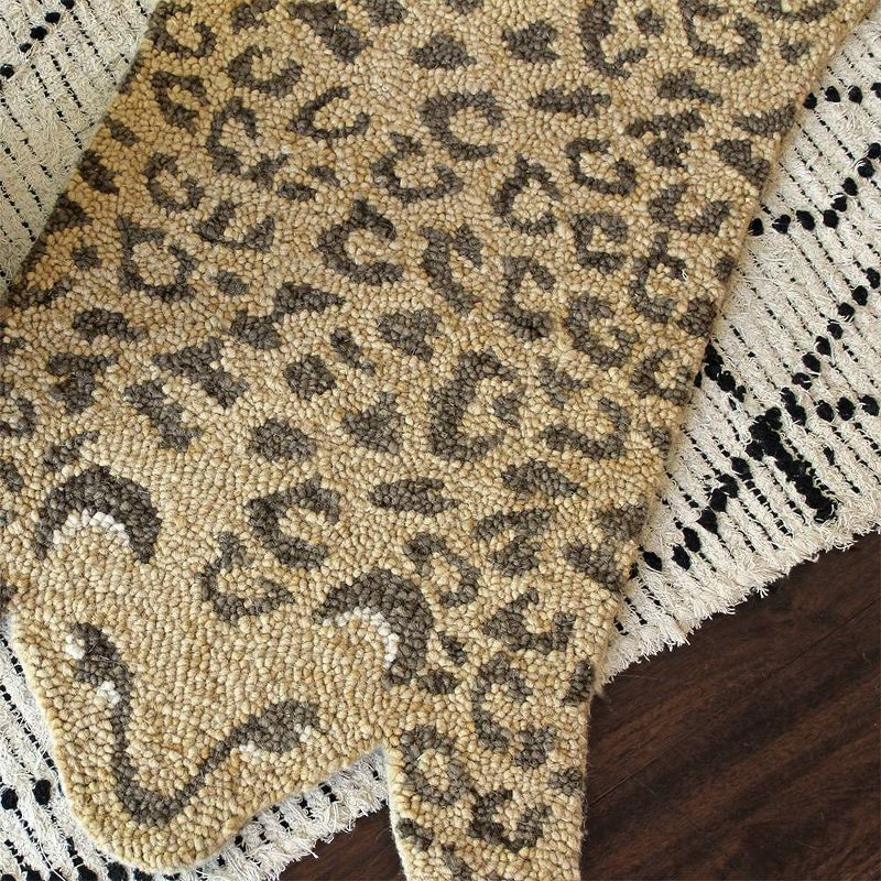 Crane Baby Cheetah Print Handmade 2' x 3' Cotton Area Rug for Baby Nursery or Kid's Room by Crane Baby