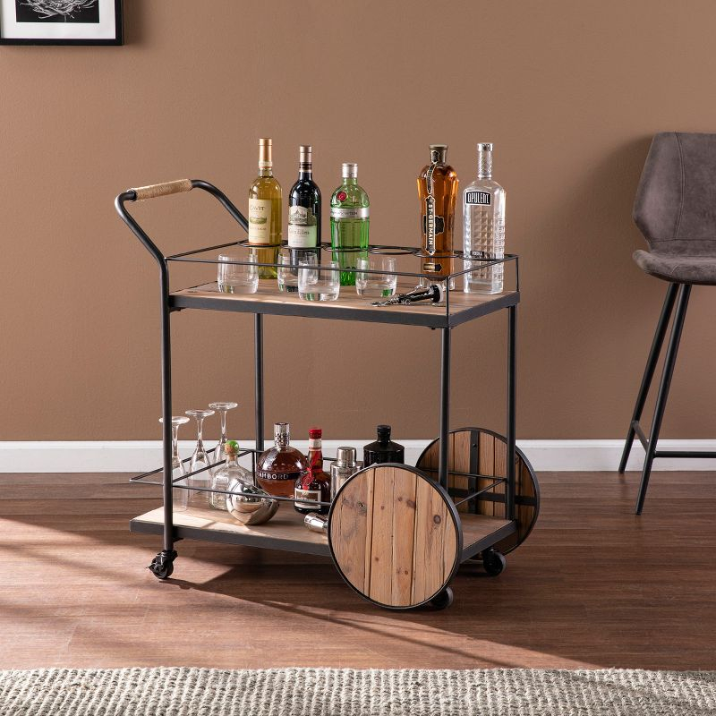 Pemton Reclaimed Wood Bar Cart - Natural - SEI