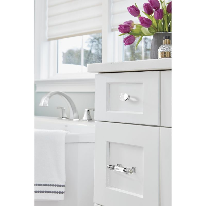 Amerock Glacio 3 inch (76mm) Center-to-Center Clear/Polished Chrome Cabinet Pull