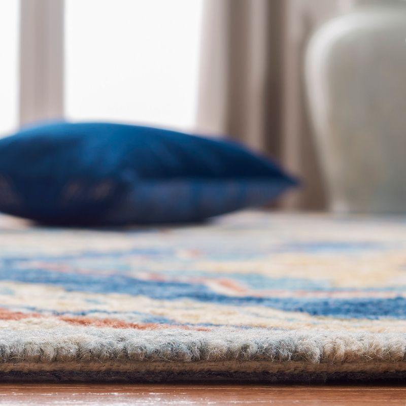 Suzani SZN503 Hand Tufted Area Rug - Navy/Green - 6'x6' - Safavieh.