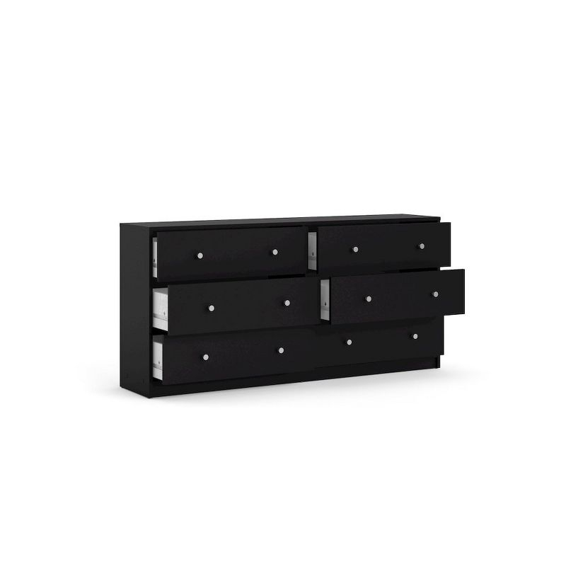 Tvilum Portland 6 Drawer Double Dresser, Black
