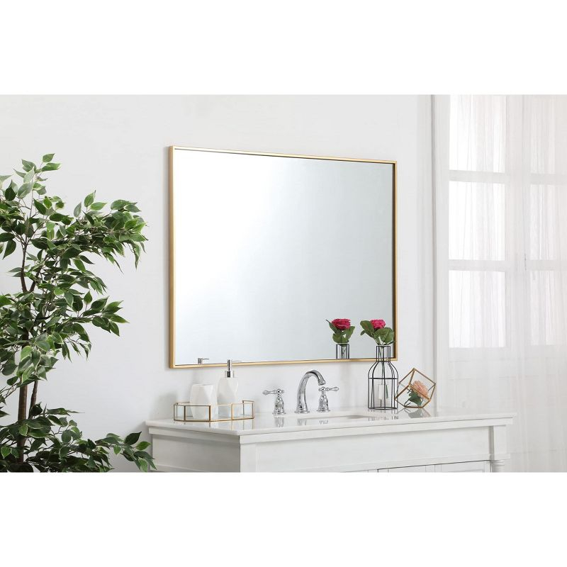 Elegant Lighting Metal frame rectangle mirror 30 inch in Black