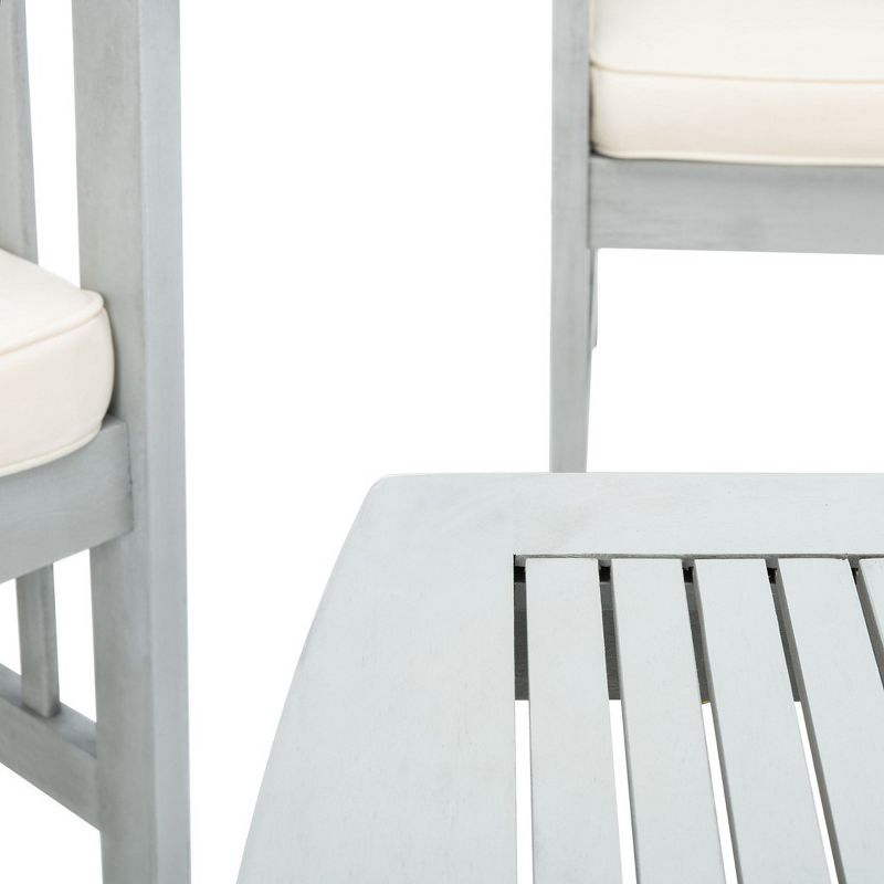 Rocklin 4 Piece Patio Outdoor Conversation Set - Grey/Beige/Navy White - Safavieh