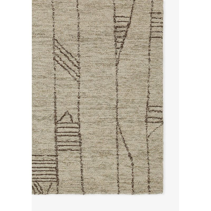 Momeni 5'x8' Teppe Geometric Handtufted Area Rug Gray: Wool, Low Pile, Indoor, Rectangle, Classic Pattern