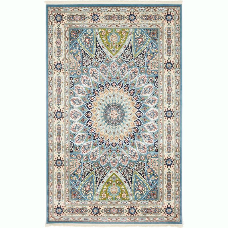 Unique Loom Narenj Collection Area Rug - Adams (5' 1" x 8' Rectangle Blue/Burgundy)