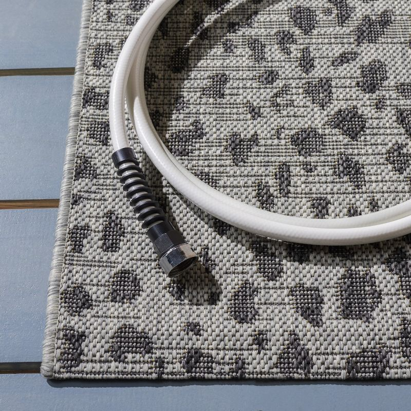 Courtyard CY8505 Power Loomed Indoor/Outdoor Area Rug - Gray/Black - 3'x3' - Safavieh.