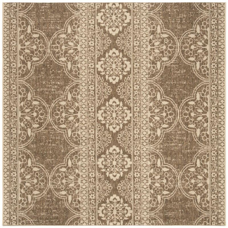 Linden LND174 Power Loomed Area Rug - Cream/Beige - 6'7"x6'7" - Safavieh