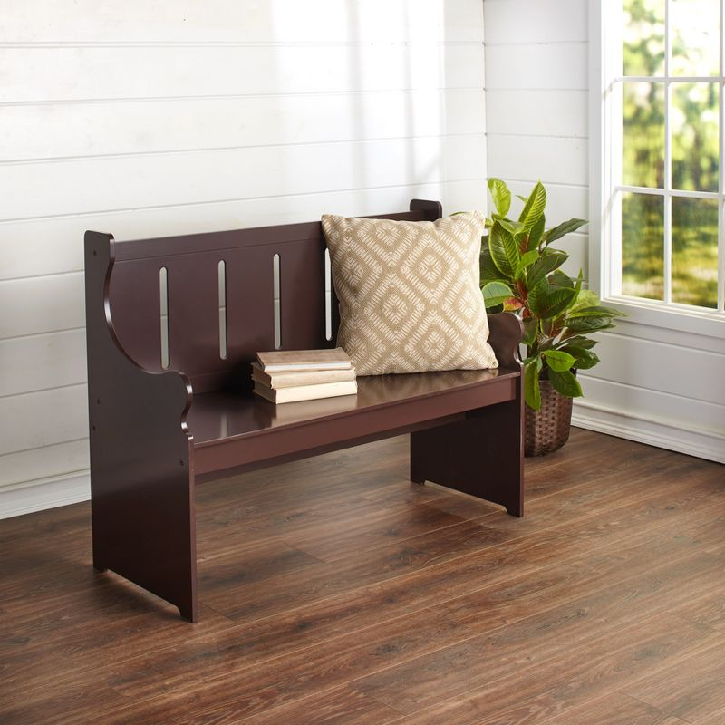 The Lakeside Collection Pew Style Benches - Weathered Wood