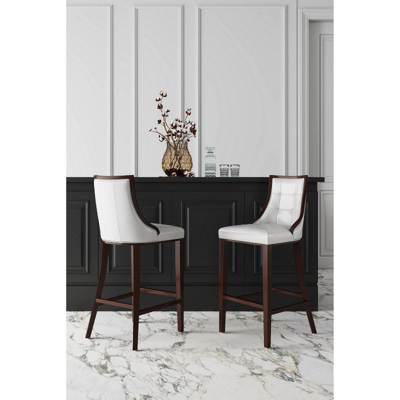 Set of 3 Fifth Avenue 31.5" Beech Wood Barstools with Footrest - Manhattan Comfort